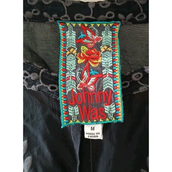 Johnny Was Sasha Embroidered Tie Front Blouse - Picture 7 of 12